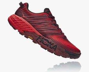 Hoka One One Men's Speedgoat 4 Wide Trail Shoes Red Sale Canada [WLHQB-3418]